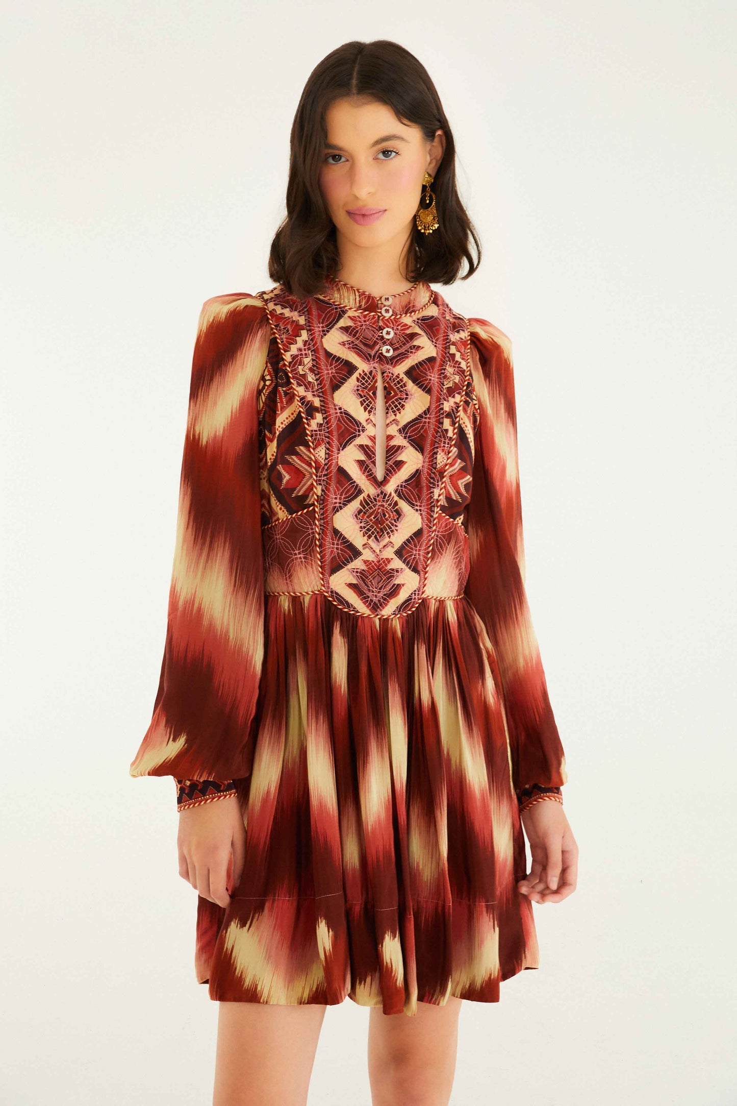 Red Amanda Stripes Tapestry Quilted Mini Dress | FARM Rio | FARM Rio Women