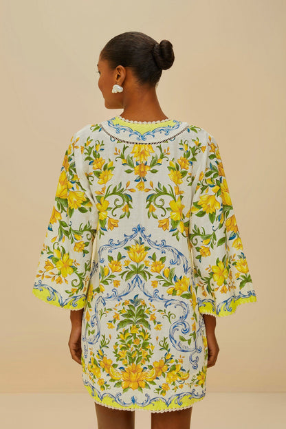 Off-White Sicily LENZING™ ECOVERO™ Euroflax™ Mini Dress | FARM Rio Women