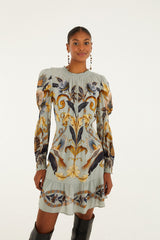 Blue Snake Garden Long Sleeve Mini Dress | FARM Rio | FARM Rio Women