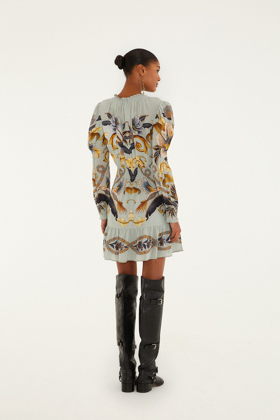 Blue Snake Garden Long Sleeve Mini Dress | FARM Rio | FARM Rio Women