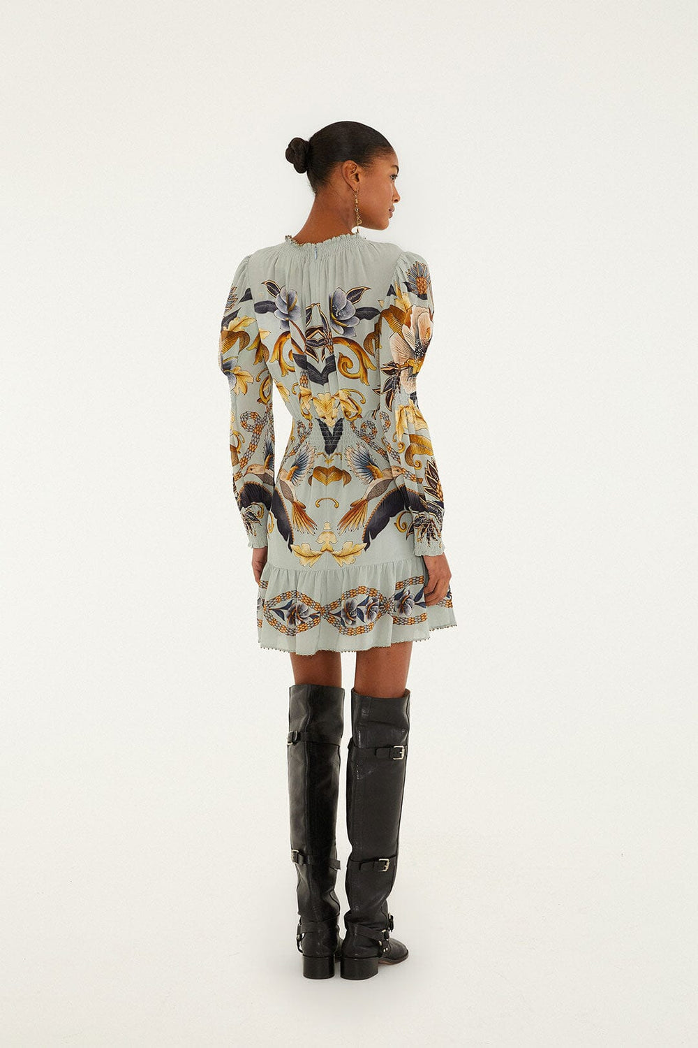 Blue Snake Garden Long Sleeve Mini Dress | FARM Rio | FARM Rio Women