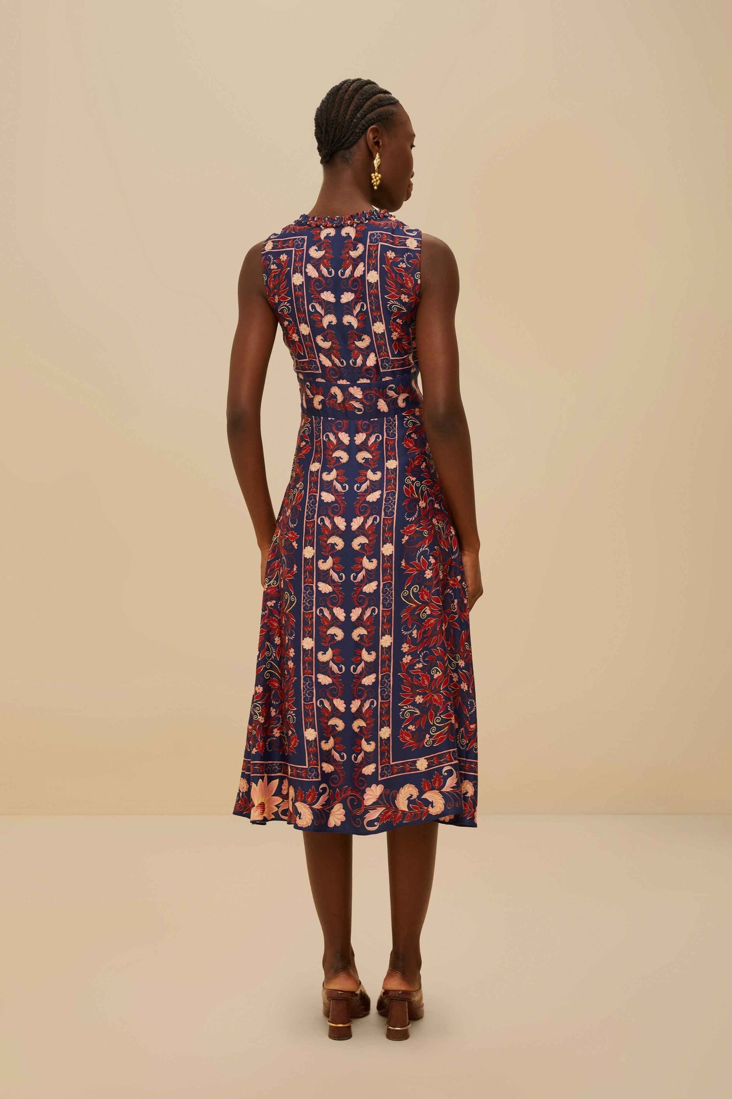 Blue Snake Garden Long Sleeve Mini Dress | FARM Rio Women