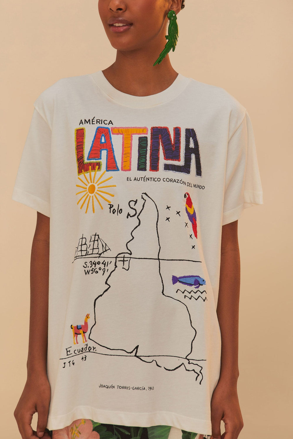 Off-White America Latina Relaxed T-Shirt | FARM Rio Women