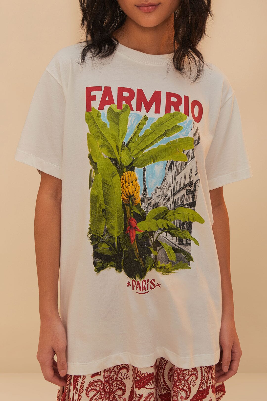Off-White From Brasil To The World Relaxed T-Shirt | FARM Rio Women