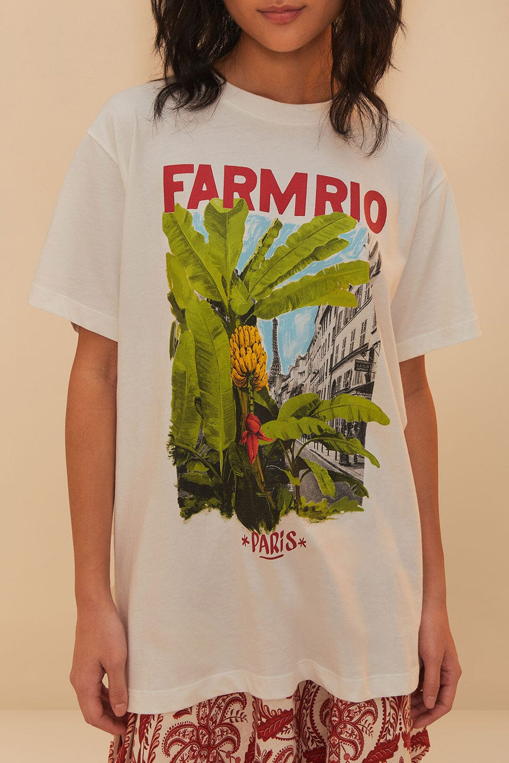 Off-White From Brasil To The World Relaxed T-Shirt | FARM Rio Women
