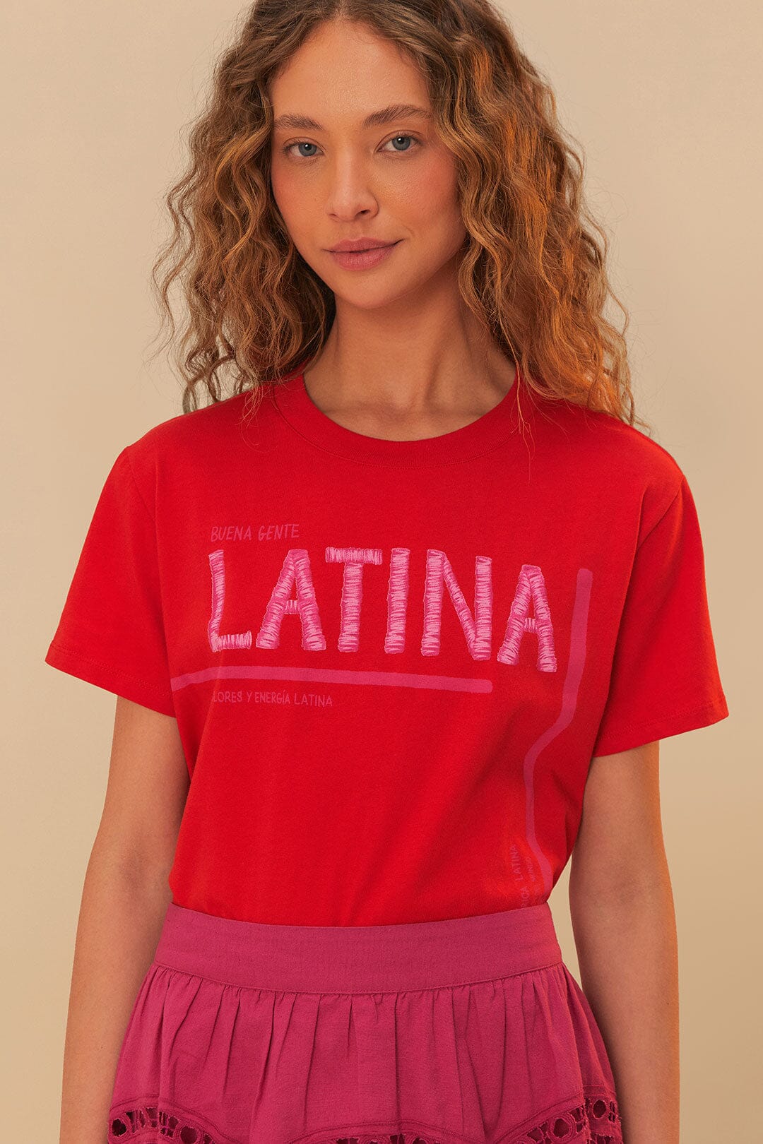 Red Latina T-Shirt | FARM Rio Women