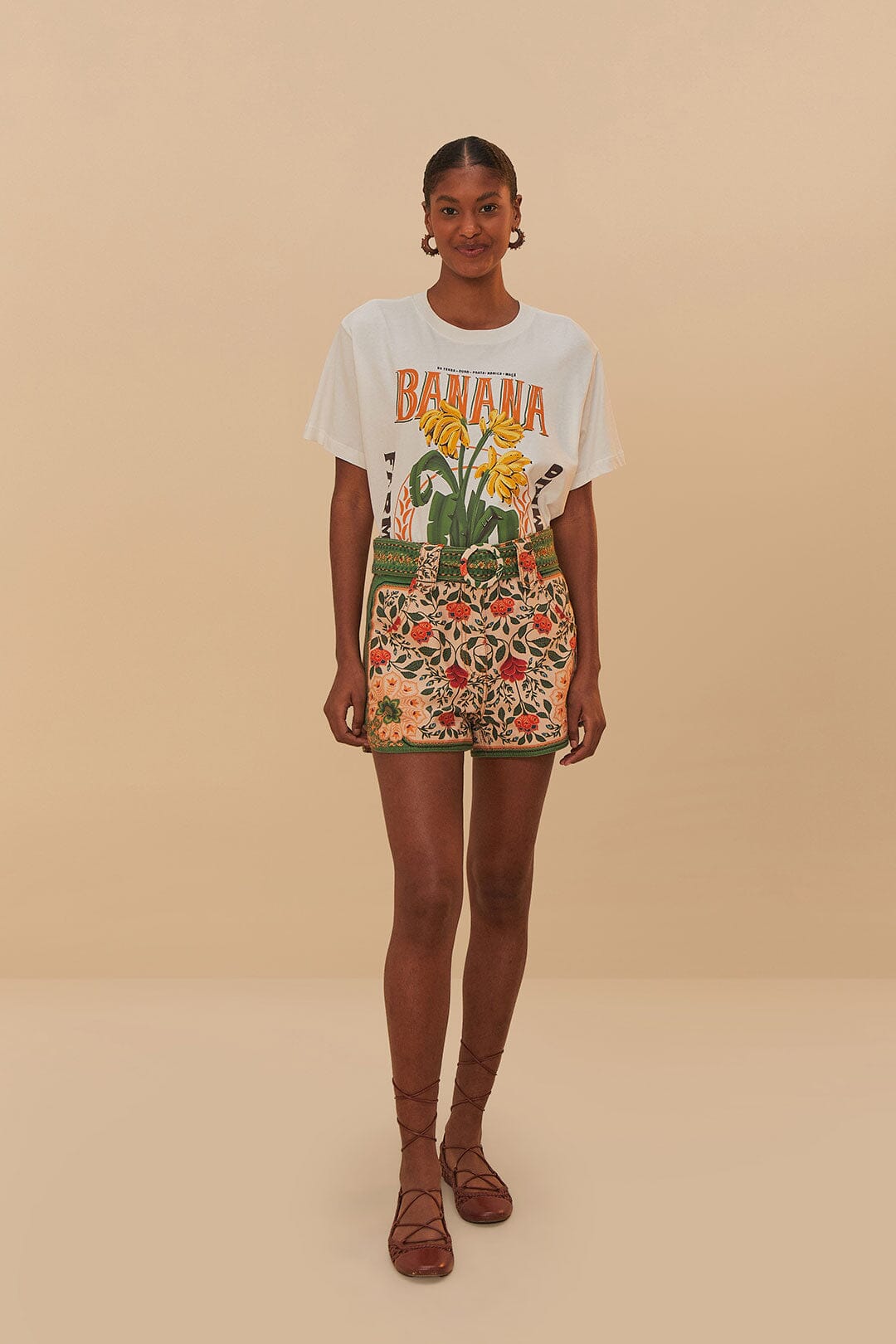 Off-White Banana Cocina Relaxed T-Shirt | FARM Rio Women