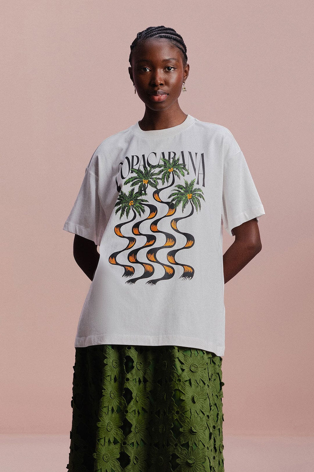 Off-White Copacabana Relaxed Organic Cotton T-Shirt | FARM Rio Women