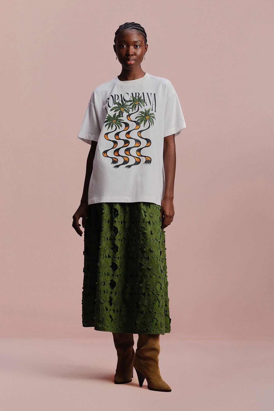 Off-White Copacabana Relaxed Organic Cotton T-Shirt | FARM Rio Women