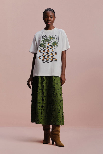 Off-White Copacabana Relaxed Organic Cotton T-Shirt | FARM Rio Women