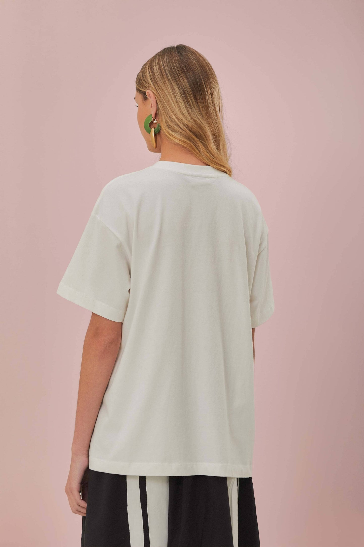 Off-White Copacabana Relaxed Organic Cotton T-Shirt | FARM Rio Women