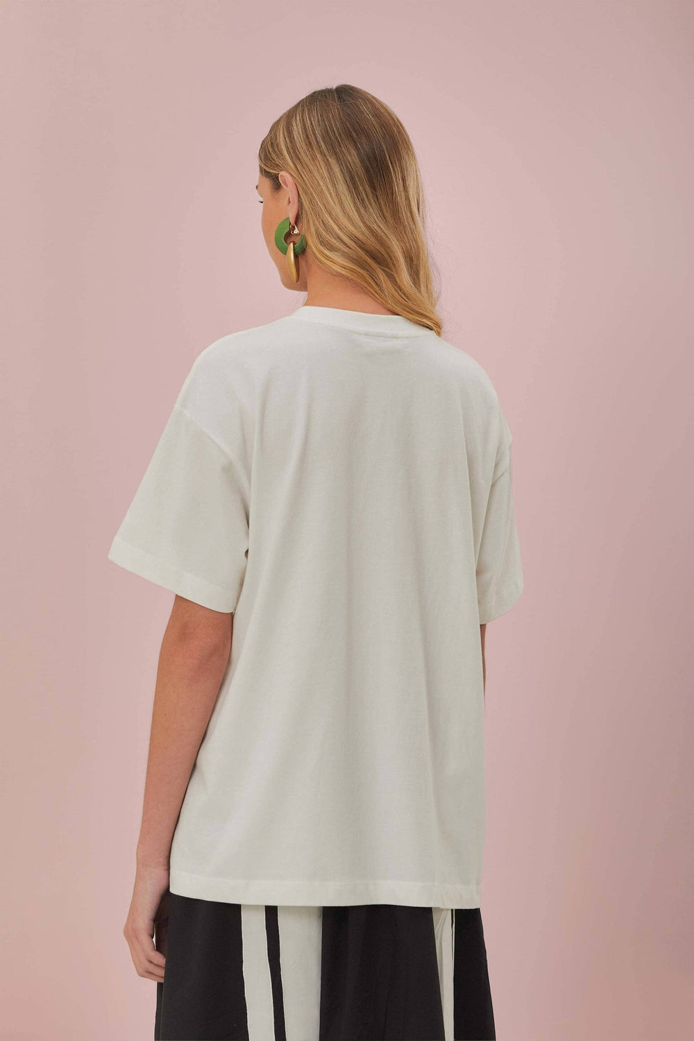 Off-White Copacabana Relaxed Organic Cotton T-Shirt | FARM Rio Women
