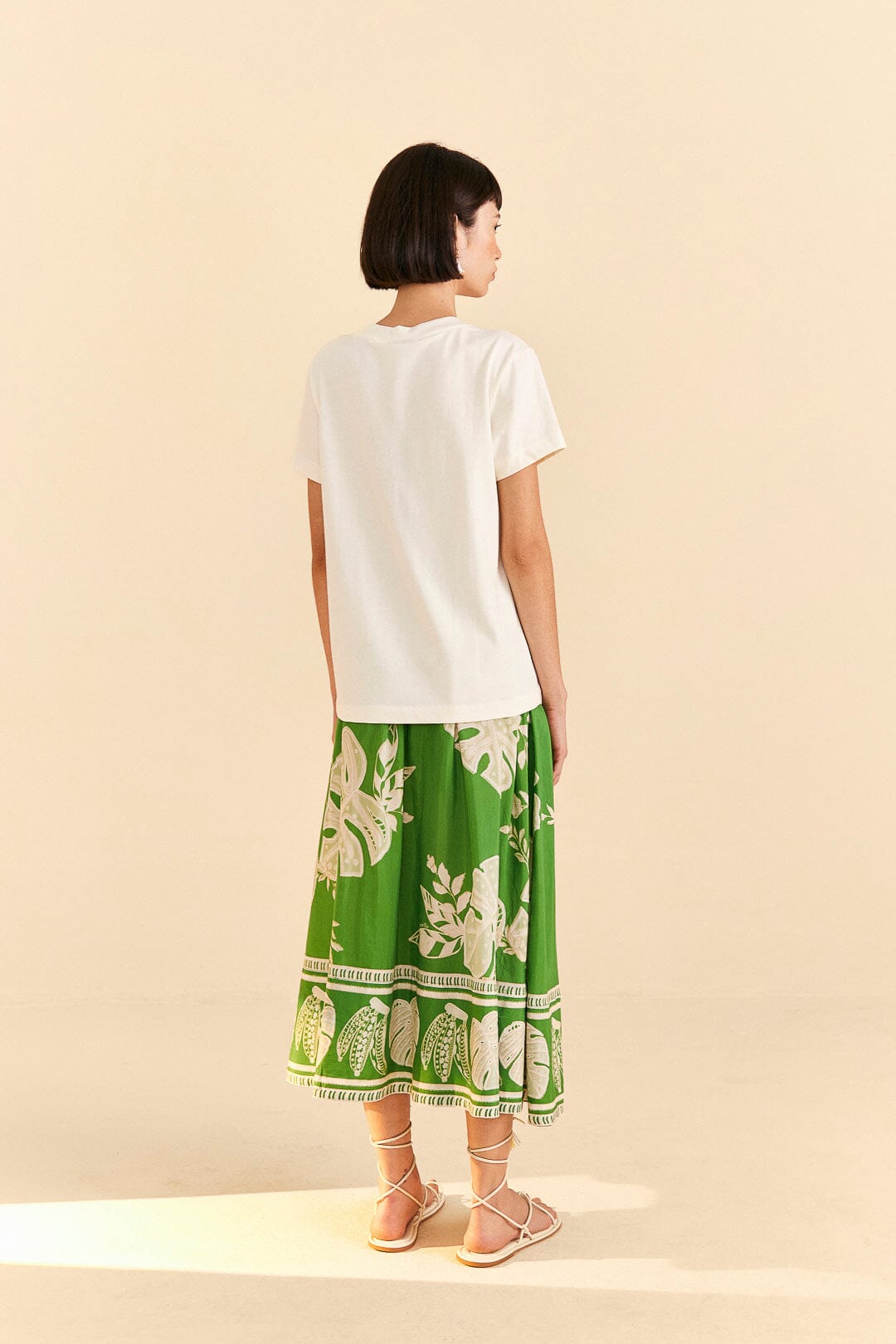 Off-White Peppers Organic Cotton T-shirt | FARM Rio Women