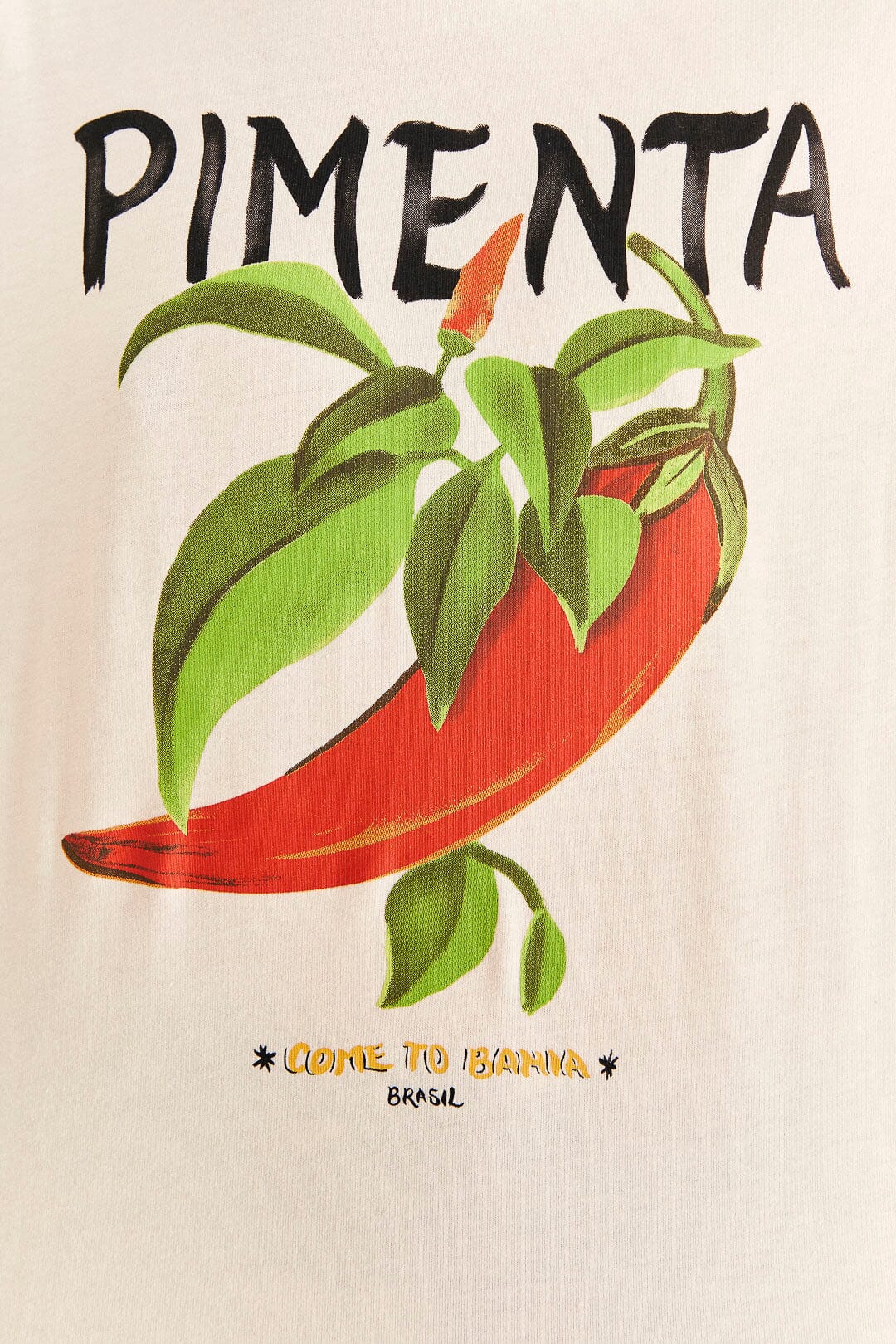 Off-White Peppers Organic Cotton T-shirt | FARM Rio Women
