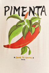 Off-White Peppers Organic Cotton T-shirt | FARM Rio Women
