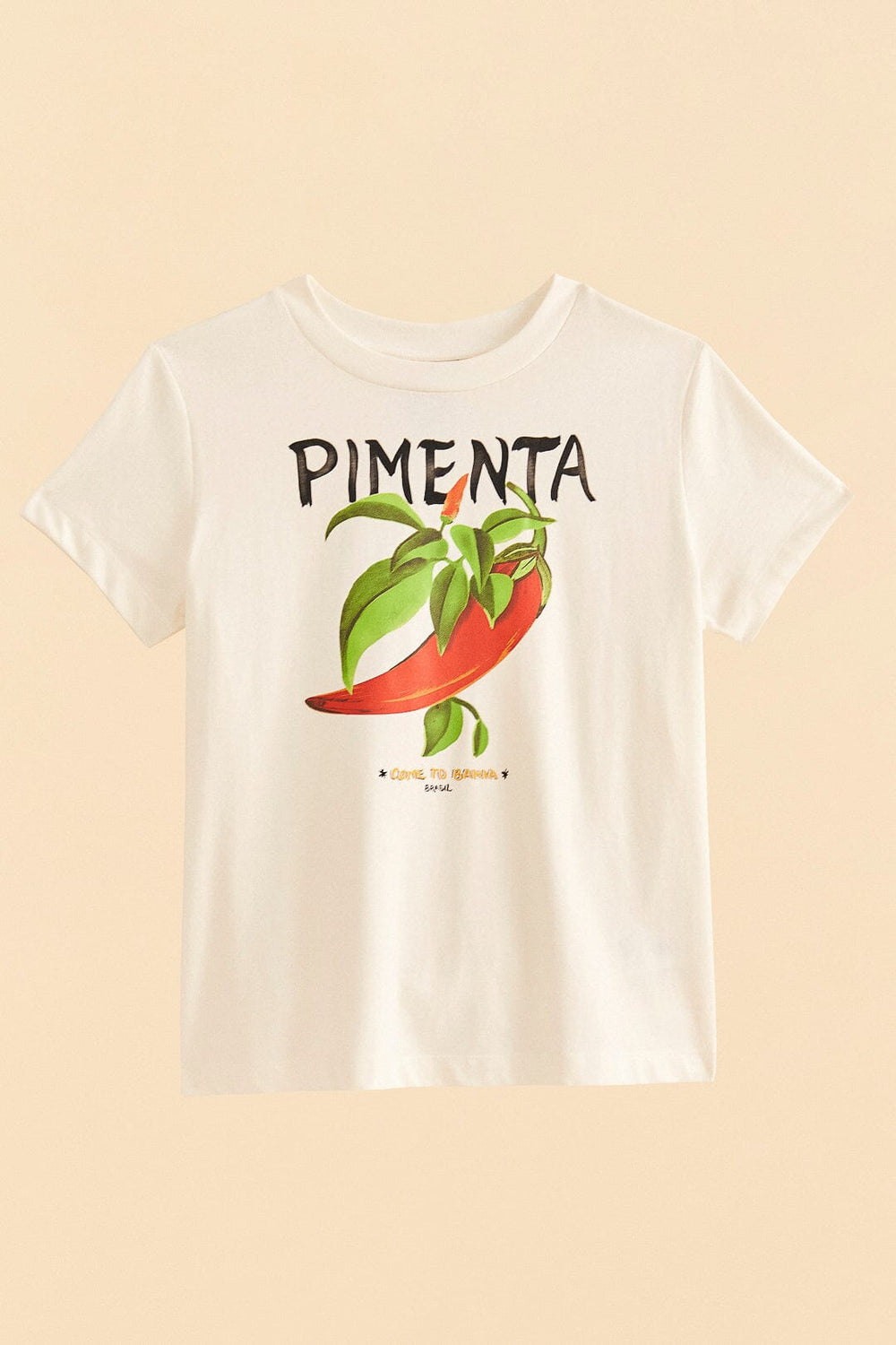 Off-White Peppers Organic Cotton T-shirt | FARM Rio Women