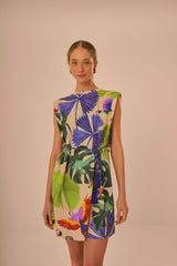 Sand Macaw Jungle Organic Cotton T-Shirt Dress | FARM Rio Women
