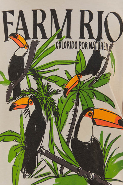 Off-White Nature Lovers Toucans T-Shirt | FARM Rio Women