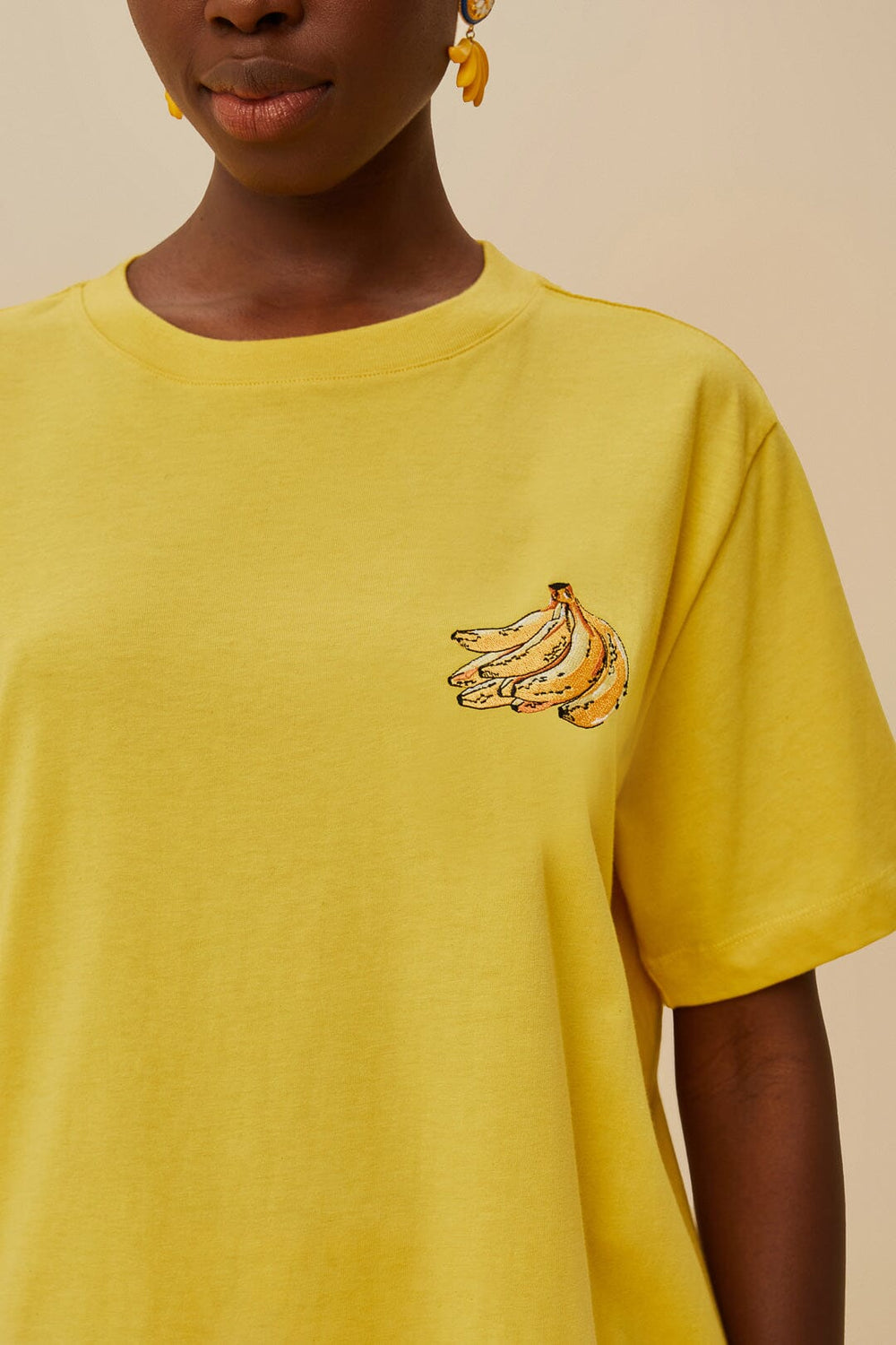 Pink Tropical Bananas Organic Cotton Relaxed T-Shirt | FARM Rio Women