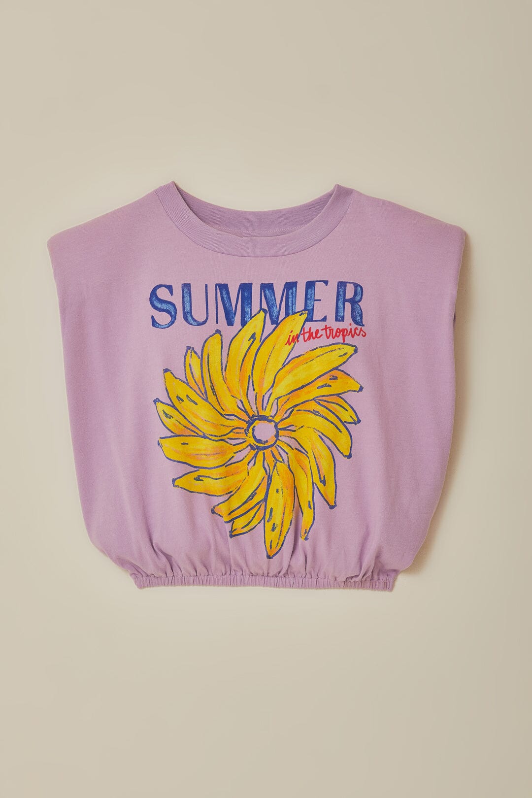 Lilac Summer In The Tropics Shoulder Pad Organic Cotton T-Shirt | FARM Rio Women