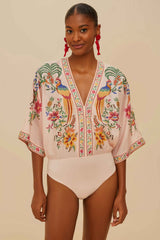 Pink Delicate Forest Bodysuit | FARM Rio Women