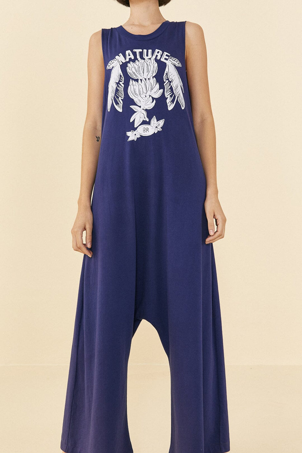 Navy Blue Nature Organic Cotton Jumpsuit | FARM Rio Women