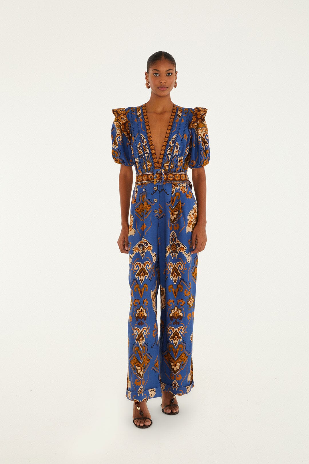 Blue Ornament Floral Jumpsuit | FARM Rio Women