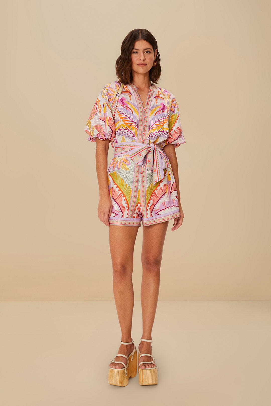Pearl Jungle Dots Tapestry LENZING™ ECOVERO™ Euroflax™ Romper | FARM Rio Women