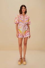 Pearl Jungle Dots Tapestry LENZING™ ECOVERO™ Euroflax™ Romper | FARM Rio Women