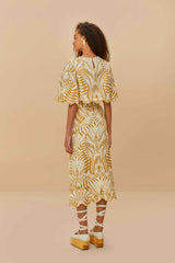 Off-White Lace Nature Euroflax™ Premium Linen Midi Skirt | FARM Rio Women