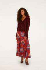 Red Luang LENZING™ Maxi Skirt | FARM Rio Women