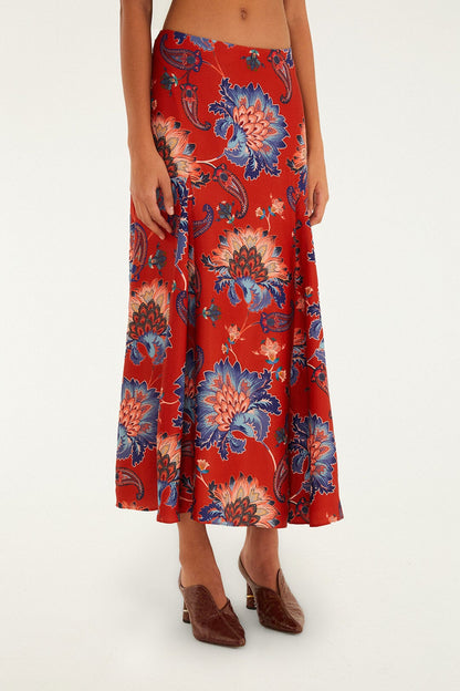 Red Luang LENZING™ Maxi Skirt | FARM Rio Women