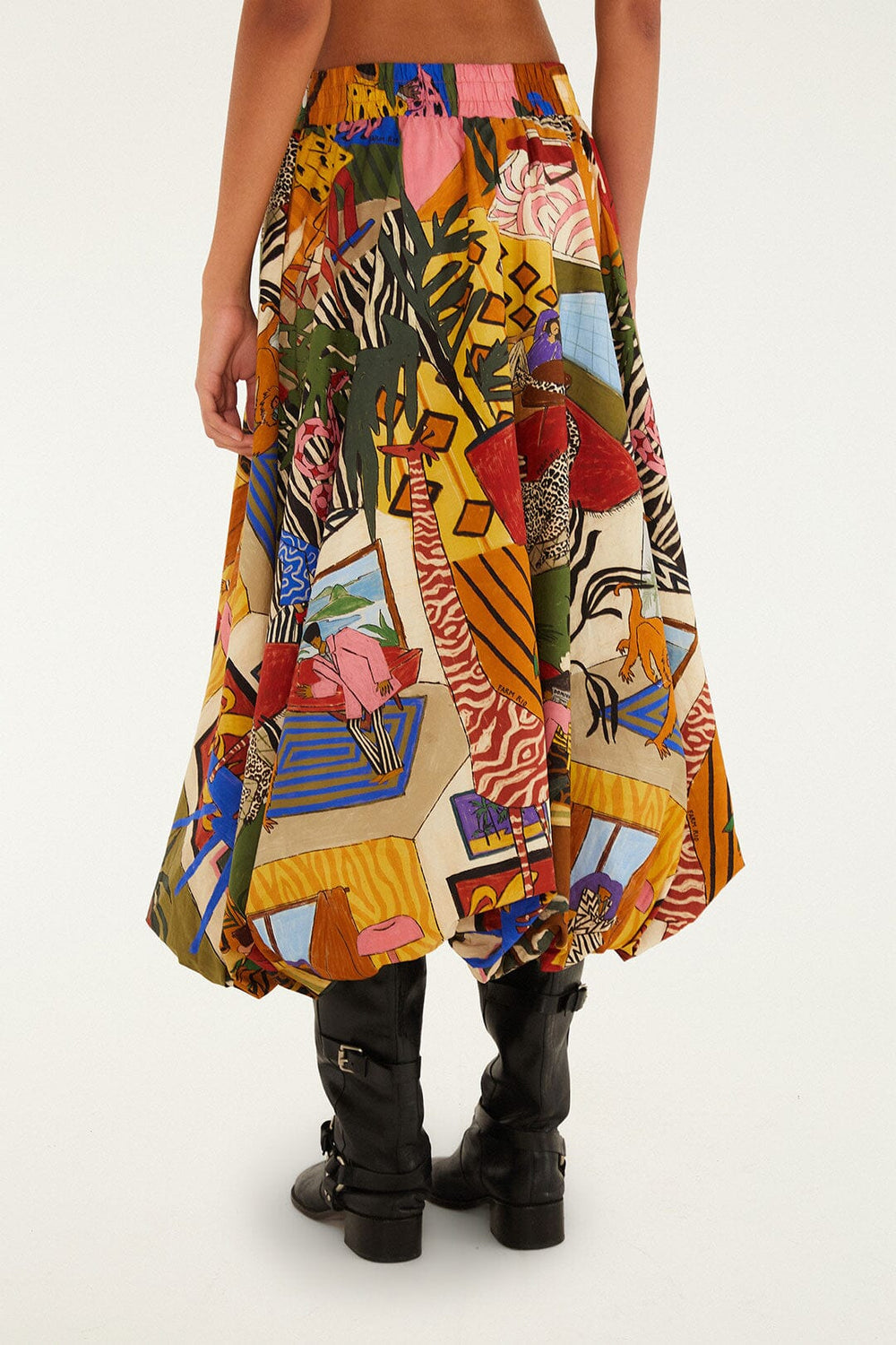 Multicolor Tropical Balloon Organic Cotton Midi Skirt | FARM Rio | FARM Rio Women