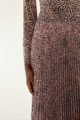 Pink Baby Leopard Pleated Maxi Skirt | FARM Rio | FARM Rio Women