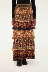Mixed Scarves Ruffled Maxi Skirt | FARM Rio | FARM Rio Women