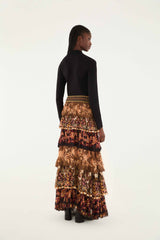 Mixed Scarves Ruffled Maxi Skirt | FARM Rio | FARM Rio Women