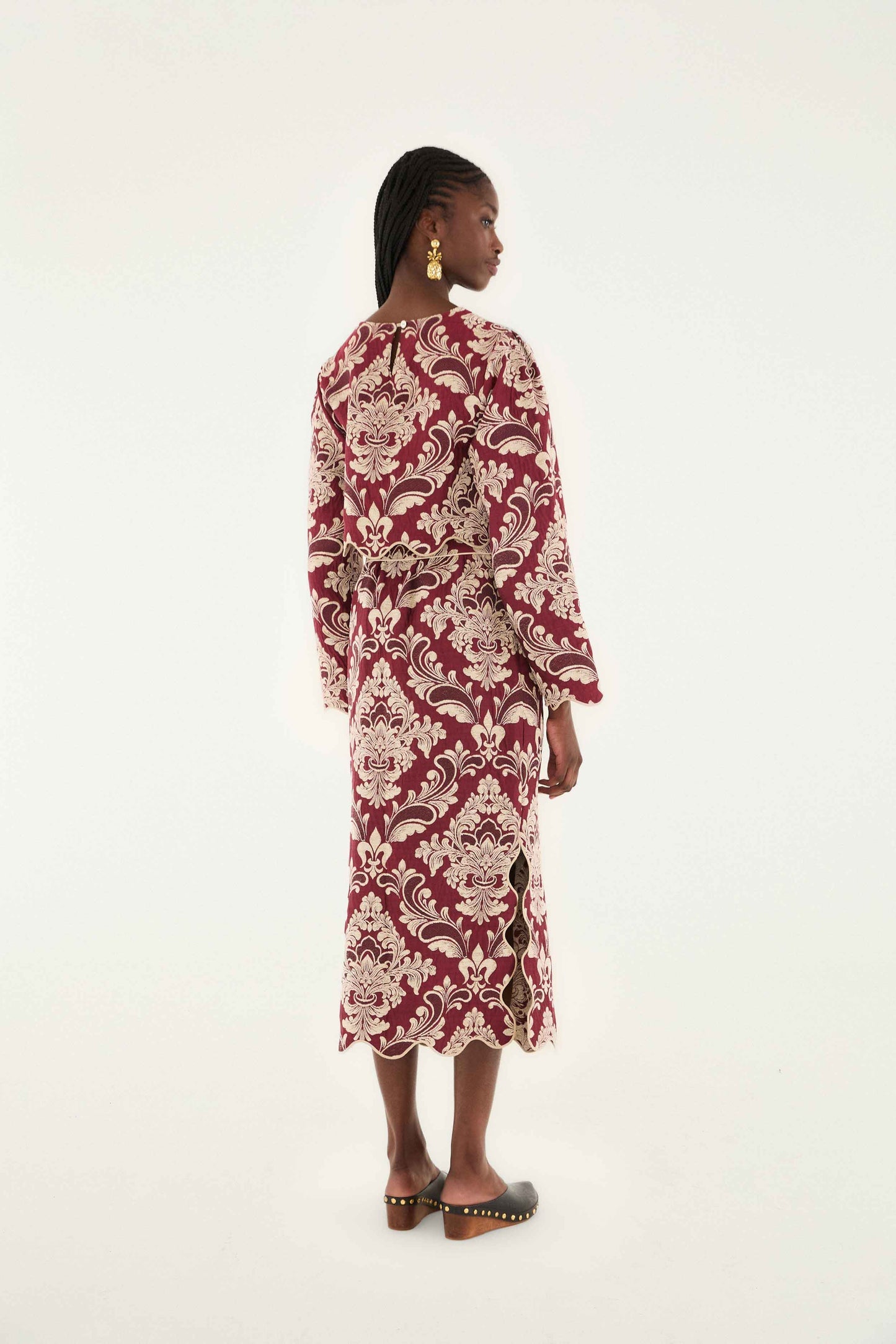 Bicolor Jacquard Waves Midi Skirt | FARM Rio | FARM Rio Women