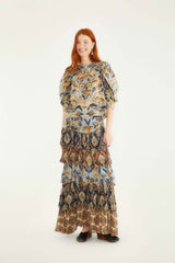 Mixed Scarves Ruffled Maxi Skirt | FARM Rio | FARM Rio Women