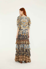 Mixed Scarves Ruffled Maxi Skirt | FARM Rio | FARM Rio Women