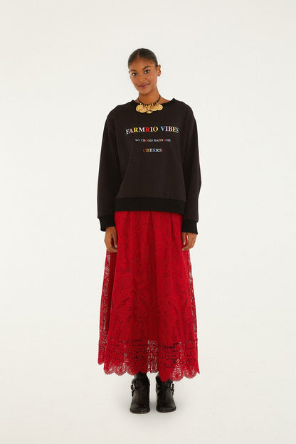 Red Guipure Boho Garden Skirt | FARM Rio | FARM Rio Women