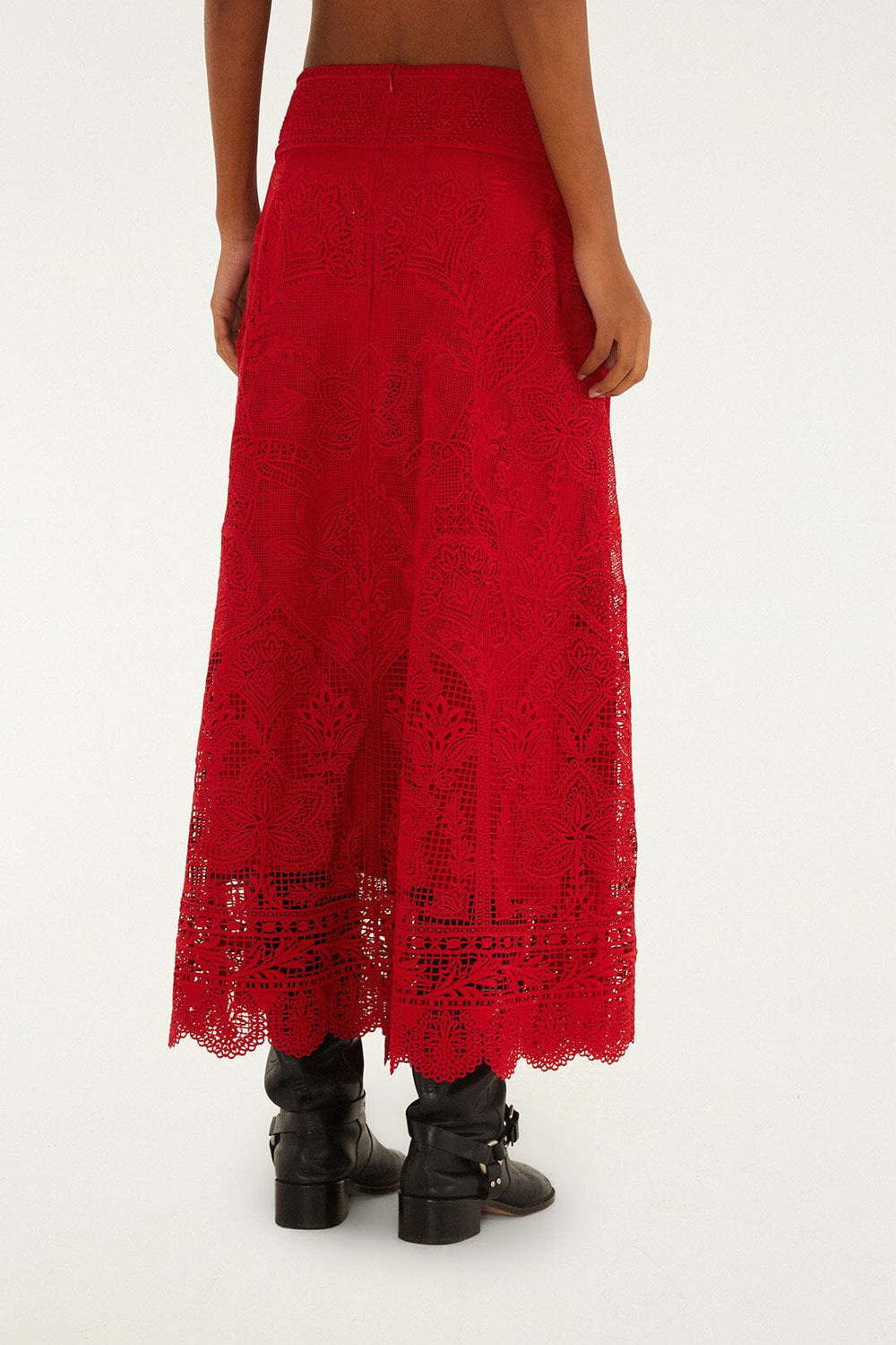 Red Guipure Boho Garden Skirt | FARM Rio | FARM Rio Women