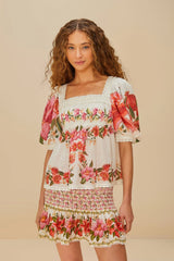 Off-White Summer Fruit Mini Skirt | FARM Rio Women