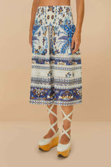 Off-White Ana Tapestry Organic Cotton Midi Skirt | FARM Rio Women