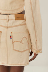 Off-White Gabardine Mini Skirt | FARM Rio Women