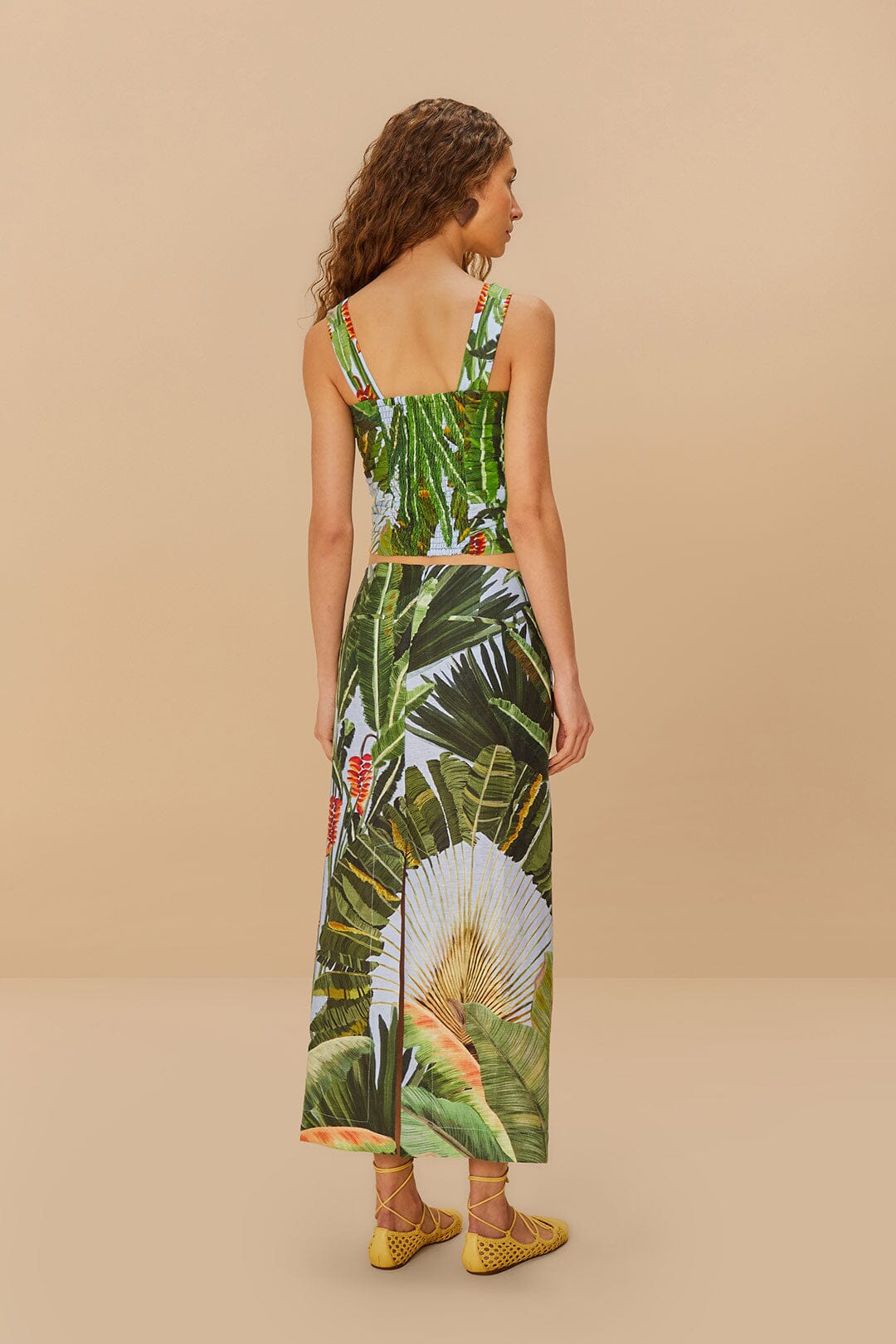 Blue Amazonia Forest Euroflax™ Premium Linen Maxi Skirt | FARM Rio Women