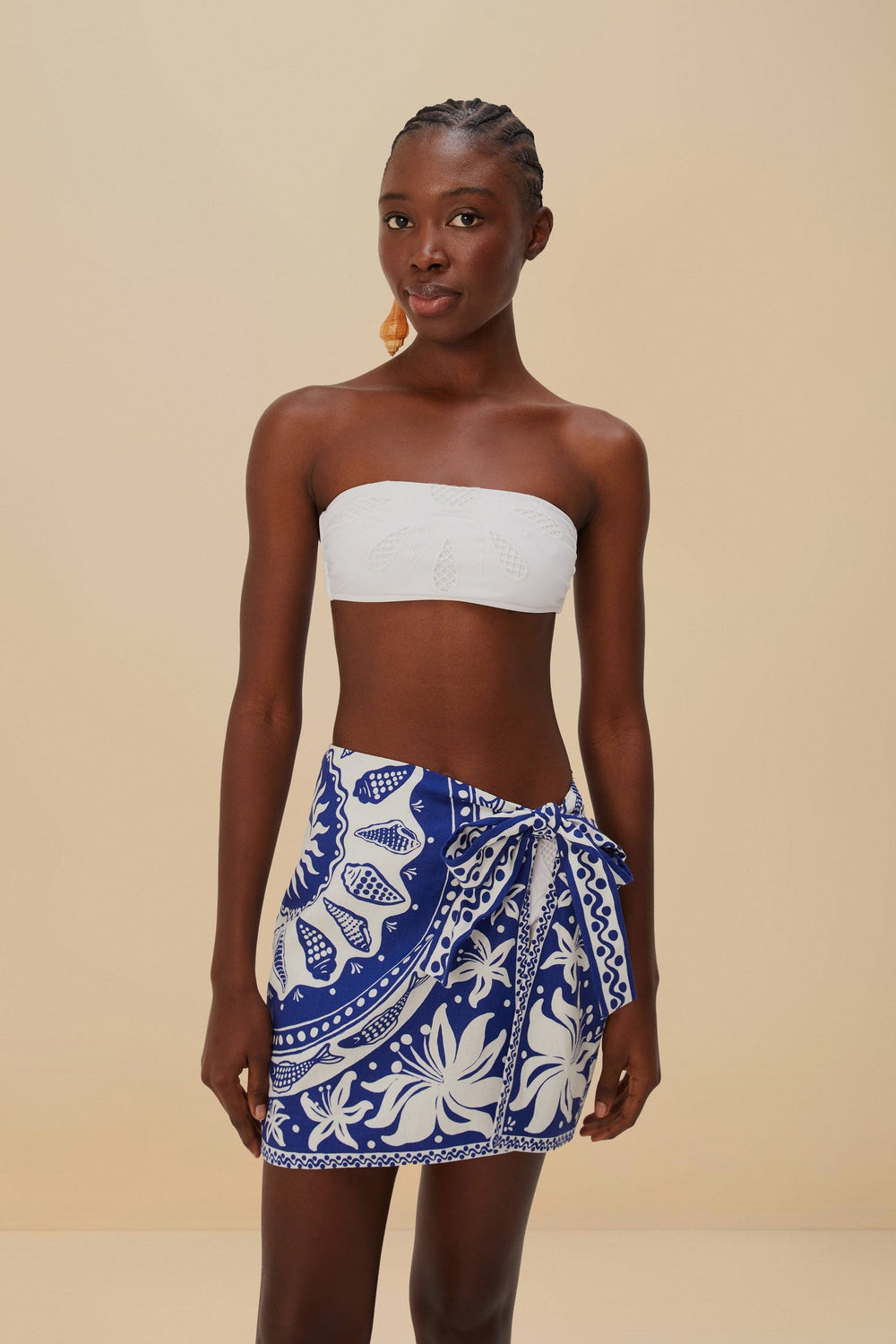 Off-White Ocean Scarf LENZING™ ECOVERO™ Euroflax™ Mini Skirt | FARM Rio Women