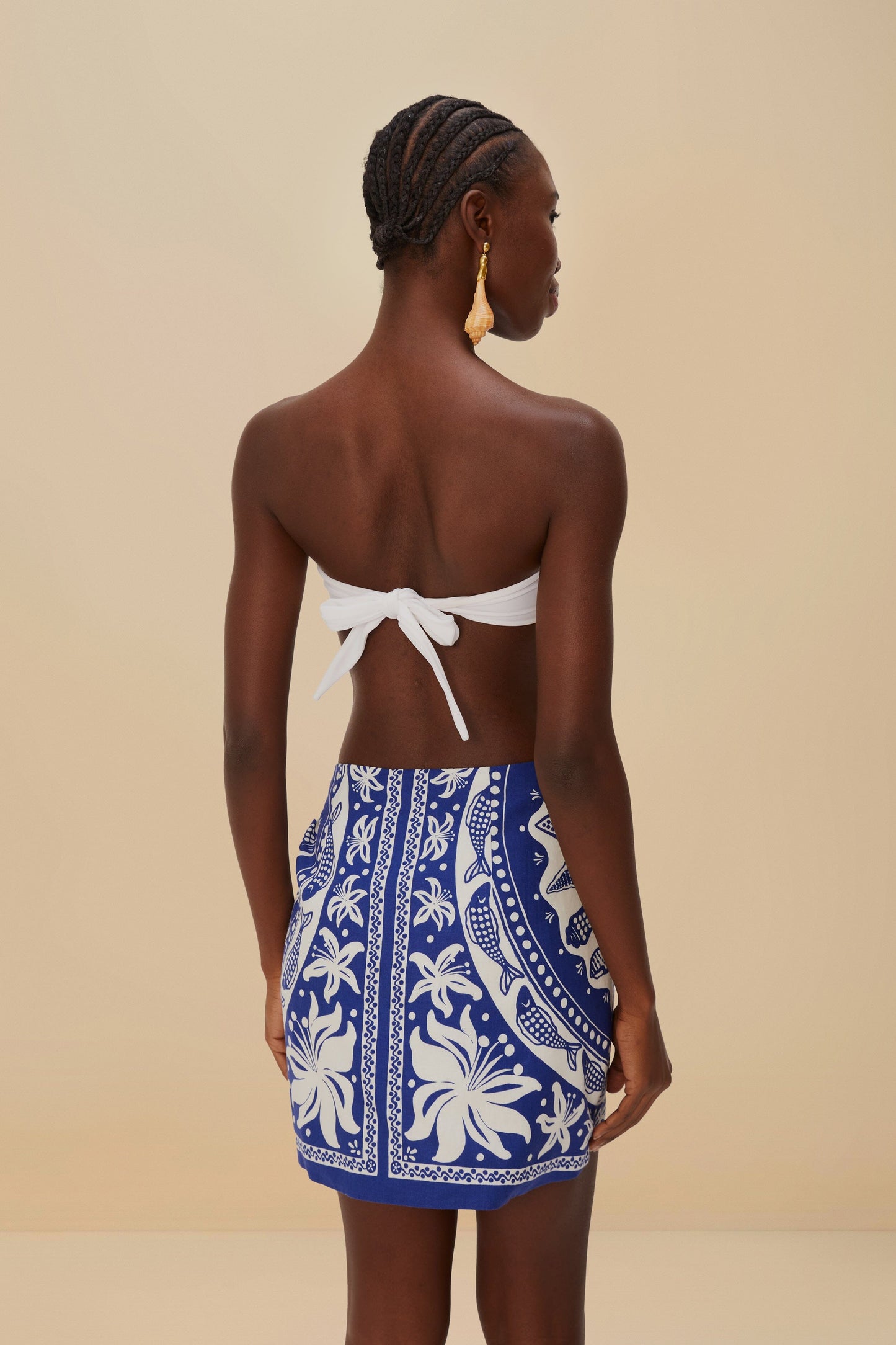 Off-White Ocean Scarf LENZING™ ECOVERO™ Euroflax™ Mini Skirt | FARM Rio Women