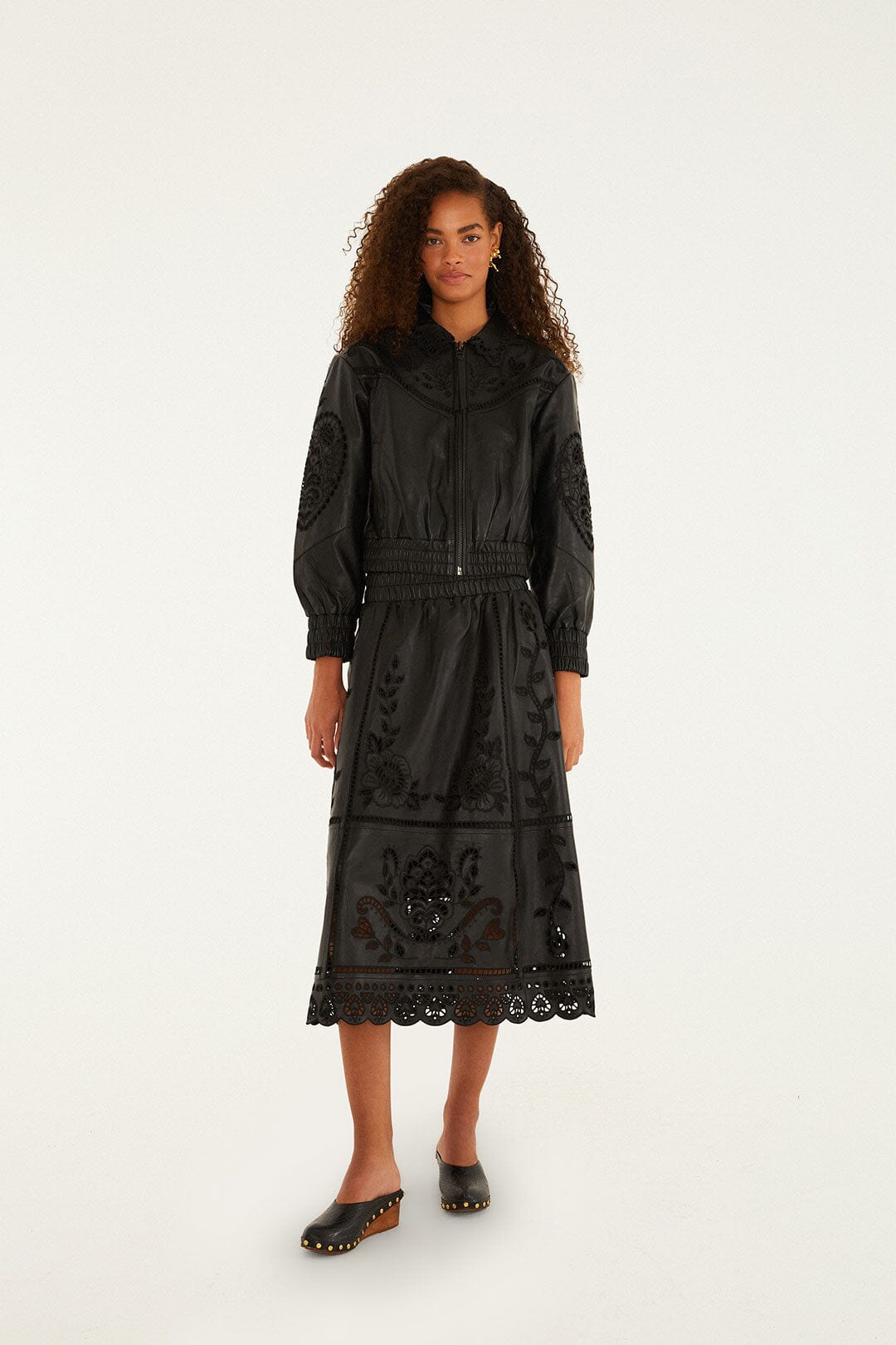 Black Richilieu Heart Skirt | FARM Rio | FARM Rio Women