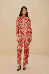 Tropical Tapestry Red Pajama Pants | FARM Rio Women