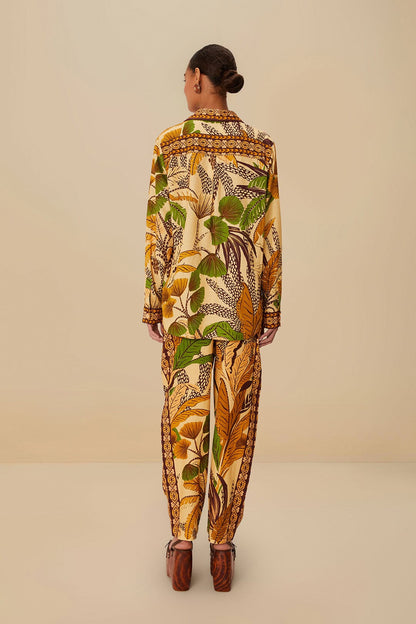 Sand Foliage Sketch LENZING™ ECOVERO™ Euroflax™ Pants | FARM Rio Women